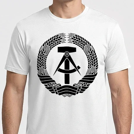Férfi Imperial póló - NDK GDR DDR Címer (fekete)