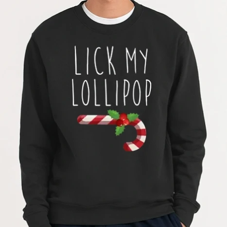 Férfi kerek nyakú pulóver - Lick My Lollipop