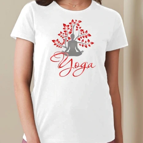 Női prémium kerek nyakú póló  - Yoga