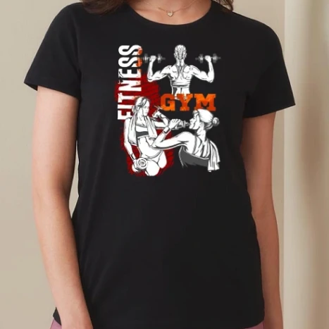 Női prémium kerek nyakú póló  - Fitness