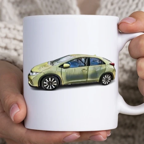 Fehér bögre - Honda Civic 9