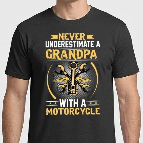 Férfi Imperial póló - Soha ne becsüld alá a motoros nagypapát - Never Underestimate a Grandpa With a Motorcycle