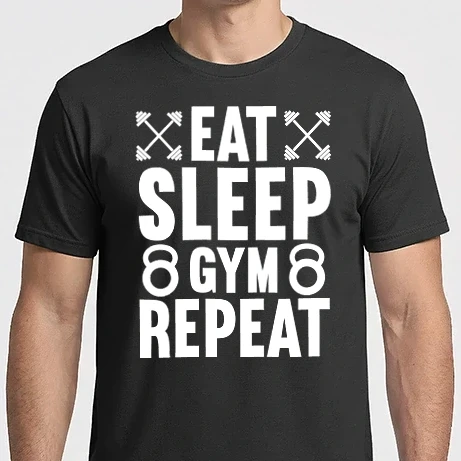 Férfi Imperial póló - Evés, alvás, edzés, ismétlés (Eat Sleep Gym Repeat)