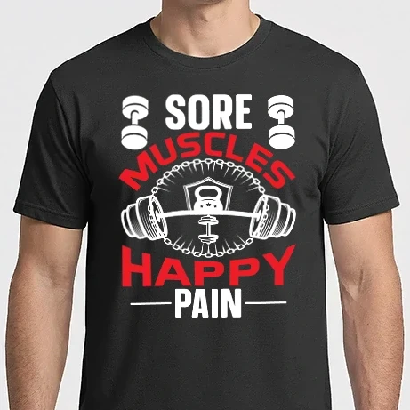 Férfi Imperial póló - Fájó izmok Boldog fájdalom (Sore Muscles Happy Pain)