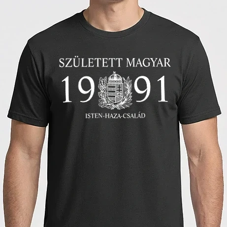 Férfi Imperial póló - SZÜLETETT MAGYAR, ISTEN HAZA CSALÁD, SZÜLETETT 1991-BEN, MAGYAR CÍMER