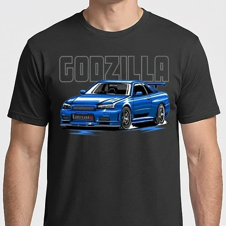 Férfi Imperial póló - Nissan Skyline R34 GT-R (Godzilla)