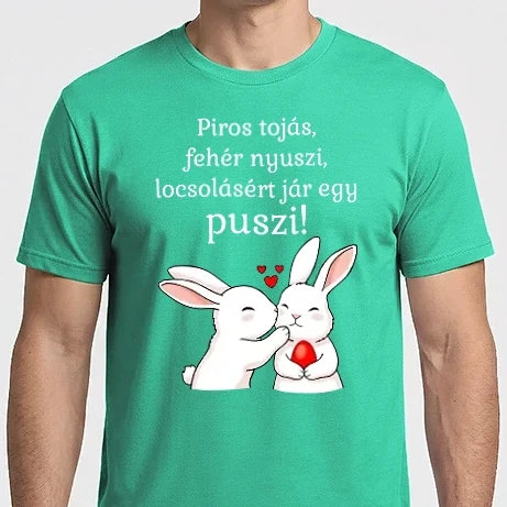 Férfi Imperial póló - Piros Tojás, Fehér Nyuszi