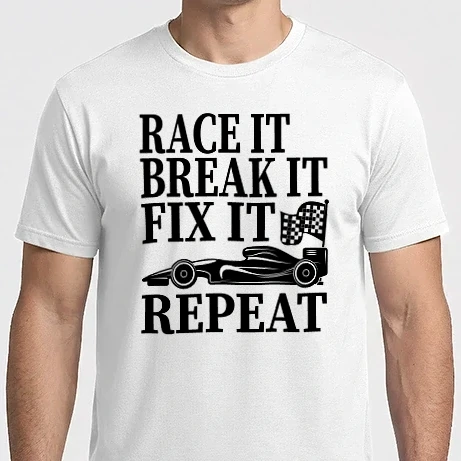 Férfi Imperial póló - Race it, Break it, Fix it, Repeat - Versenyezz vele, törd meg, javítsd, Ismétlés