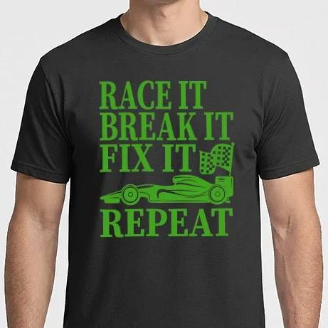 Férfi Imperial póló - Race it, Break it, Fix it, Repeat - Versenyezz vele, törd meg, javítsd, Ismétlés