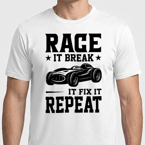 Férfi Imperial póló - Race it, Break it, Fix it, Repeat - Versenyezz vele, törd meg, javítsd, Ismétlés