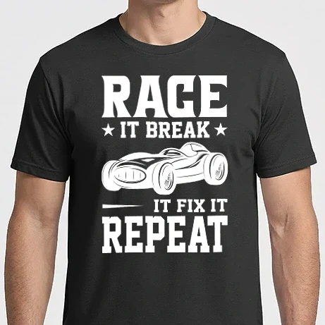 Férfi Imperial póló - Race it, Break it, Fix it, Repeat - Versenyezz vele, törd meg, javítsd, Ismétlés