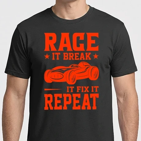 Férfi Imperial póló - Race it, Break it, Fix it, Repeat - Versenyezz vele, törd meg, javítsd, Ismétlés