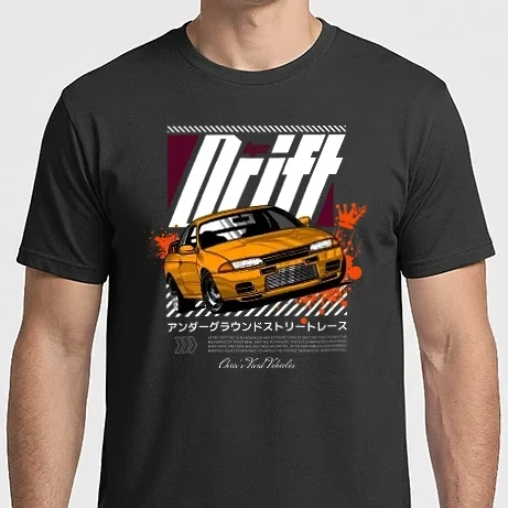 Férfi Imperial póló - Hyper Drift - Narancs R32 Fehér szöveg