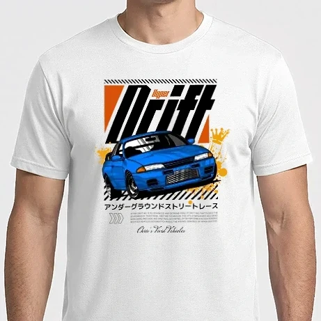 Férfi Imperial póló - Hyper Drift - Kék R32 Fekete szöveg