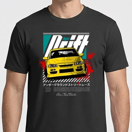 Férfi Imperial póló - Hyper Drift - Sárga R34 Fehér szöveggel