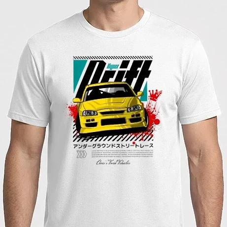 Férfi Imperial póló - Hyper Drift - Sárga R34 Fekete szöveg