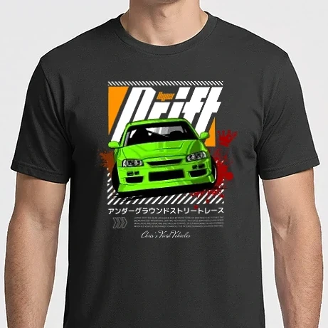 Férfi Imperial póló - Hyper Drift - Zöld R34 Fehér szöveg