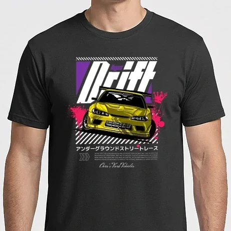 Férfi Imperial póló - Hyper Drift - Sárga S15 Fehér szöveg