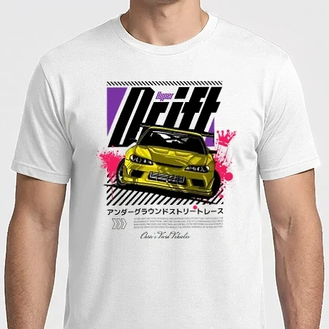 Férfi Imperial póló - Hyper Drift - Sárga S15 Fekete szöveg