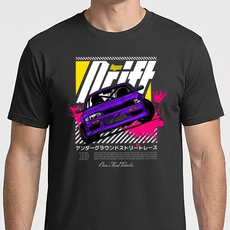 Férfi Imperial póló - Hyper Drift - Lila S14 Fehér szöveg