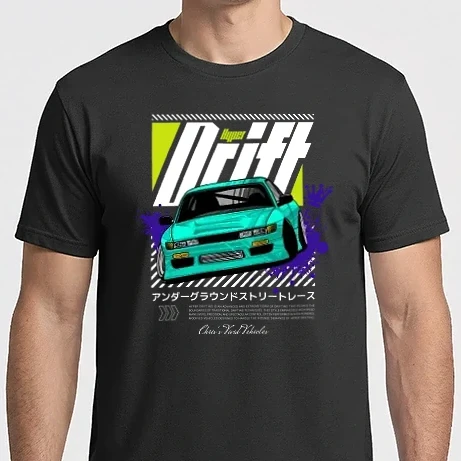 Férfi Imperial póló - Hyper Drift - Türkiz S13 Fehér szöveg
