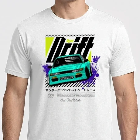 Férfi Imperial póló - Hyper Drift - Türkiz S13 Fekete szöveg