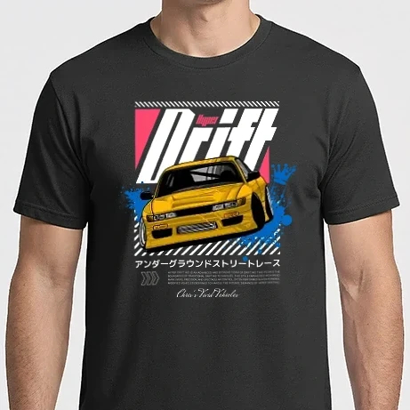 Férfi Imperial póló - Hyper Drift - Sárga S13 Fehér szöveg