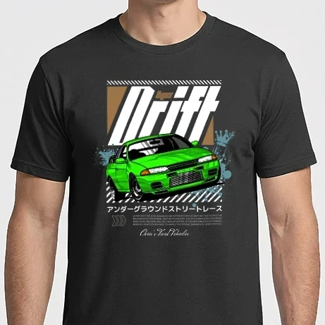 Férfi Imperial póló - Hyper Drift - Zöld R32 Fehér szöveg