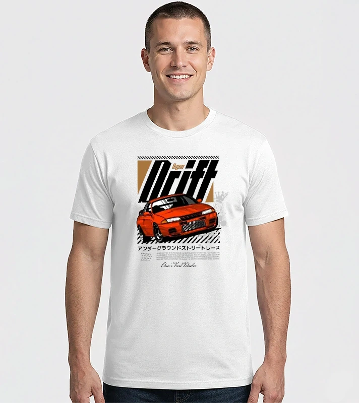 Hyper Drift - Piros R32 Fekete szöveg – Férfi Imperial póló