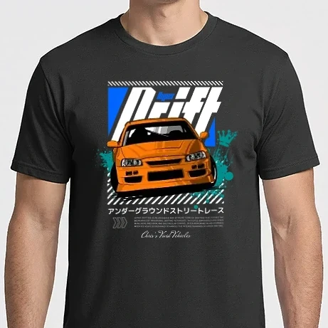 Férfi Imperial póló - Hyper Drift - Narancs R34 Fehér szöveg
