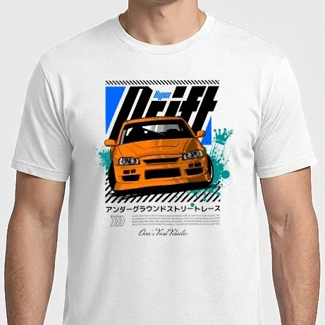 Férfi Imperial póló - Hyper Drift - Narancs R34 Fekete szöveg