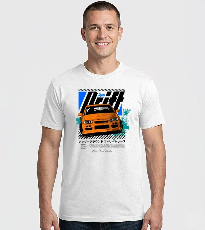 Hyper Drift - Narancs R34 Fekete szöveg – Férfi Imperial póló