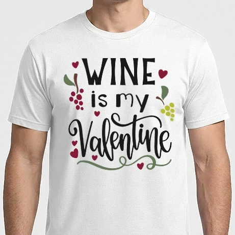 Férfi Imperial póló - Wine Is My Valentine - A bor az én Valentinom másolata