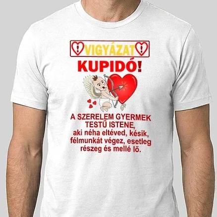 Férfi Alap póló - Vigyázat Kupidó