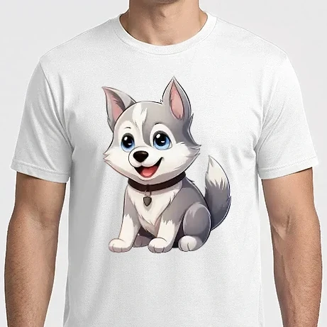 Férfi Imperial póló - Szibériai Husky kiskutya 