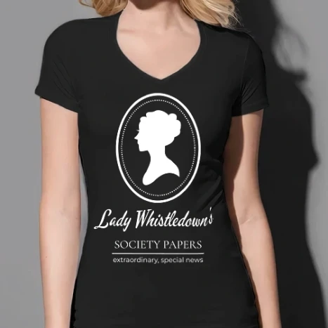 Női prémium V-nyakú póló - Lady Whistledown's society papers 
