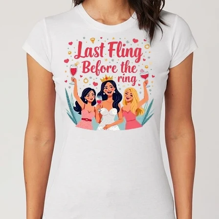 Női Alap póló - Last Fling before the Ring - Lánybúcsú buli - Lánybúcsú minta