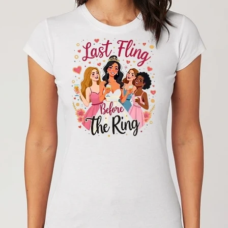 Női Alap póló - Last Fling before the Ring - Lánybúcsú buli - Lánybúcsú minta