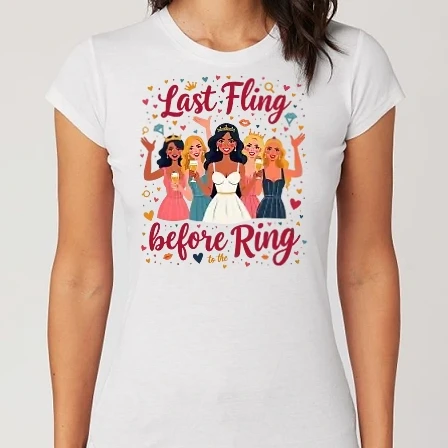 Női Alap póló - Last Fling before the Ring - Lánybúcsú buli - Lánybúcsú minta