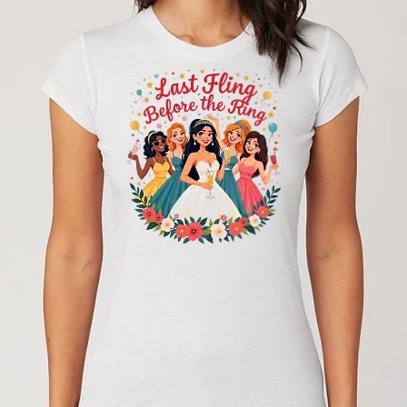 Női Alap póló - Last Fling before the Ring - Lánybúcsú buli - Lánybúcsú minta