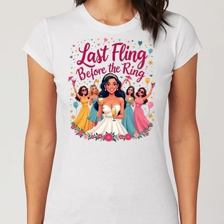 Női Alap póló - Last Fling before the Ring - Lánybúcsú buli - Lánybúcsú minta