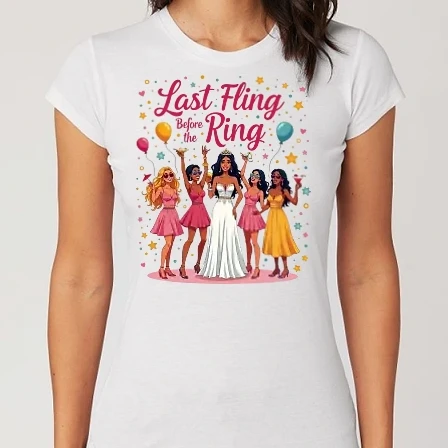 Női Alap póló - Last Fling before the Ring - Lánybúcsú buli - Lánybúcsú minta