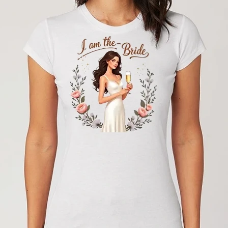 Női Alap póló - I am the bride - Én vagyok a Menyasszony - Lánybúcsú minta