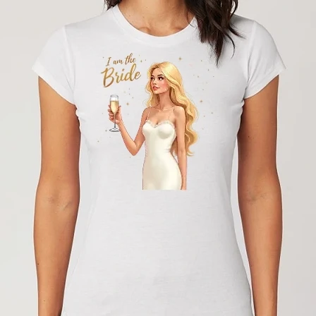 Női Alap póló - I am the bride - Én vagyok a Menyasszony - Lánybúcsú minta