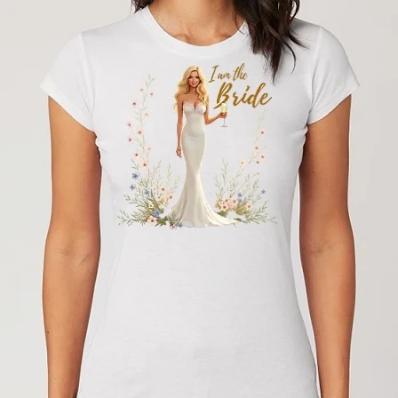 Női Alap póló - I am the bride - Én vagyok a Menyasszony - Lánybúcsú minta