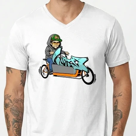 Férfi V-nyakú póló - Bullitt bike