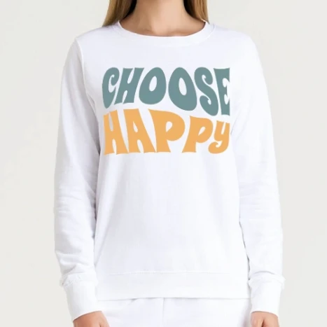 Női kerek nyakú pulcsi - choose happy