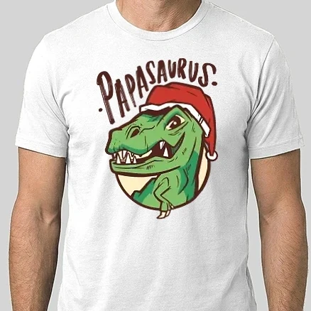 Férfi Alap póló - Karácsonyi Papaszaurusz