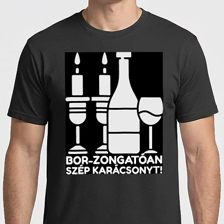 Férfi Imperial póló - Bor - zongatóan szép karácsonyt - karácsonyi ajándék - karácsonyi minta