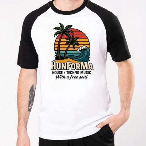 Férfi Baseballpóló - HunForMa – Naplemente Hullám Paradicsom